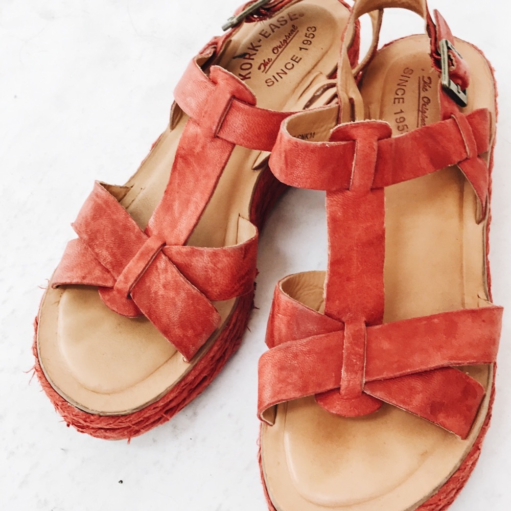 Kork-ease red straps sandals